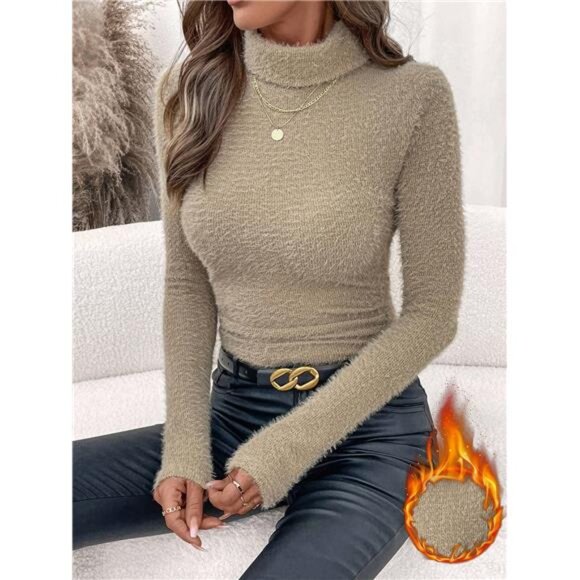 Women's Warm And Comfortable Long Sleeve High Neck Imitation Sweater